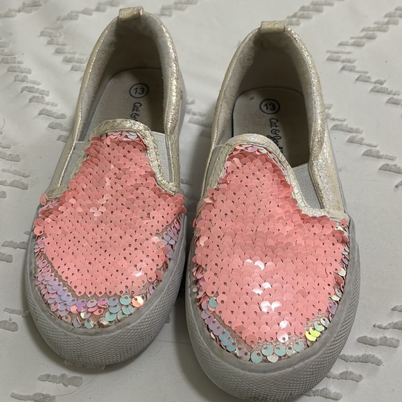 💖 Cat & Jack Flip Sequin Slip On Shoes Size 13 - Picture 2 of 7